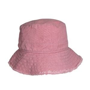 Eddie Bauer Pink Frayed Brim Bucket Hat Adult Size S/M